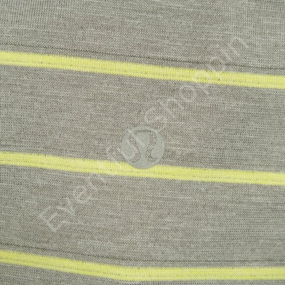 Lululemon Rival Polo Shirt Mens XL Gray Striped Short Sleeve Vitasea Fabric - Picture 4 of 5